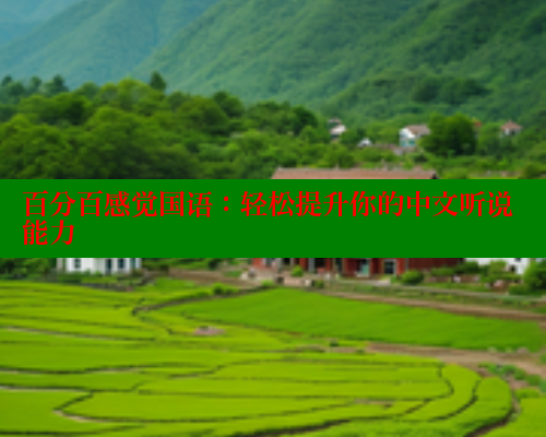 百分百感觉国语：轻松提升你的中文听说能力
